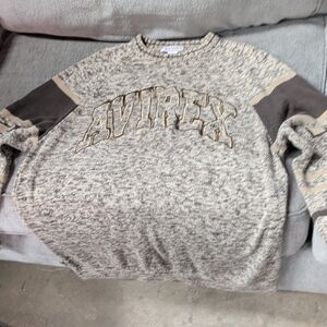 Hardcore Vintage Avirex Men's Marled Gray Crewneck Sweater